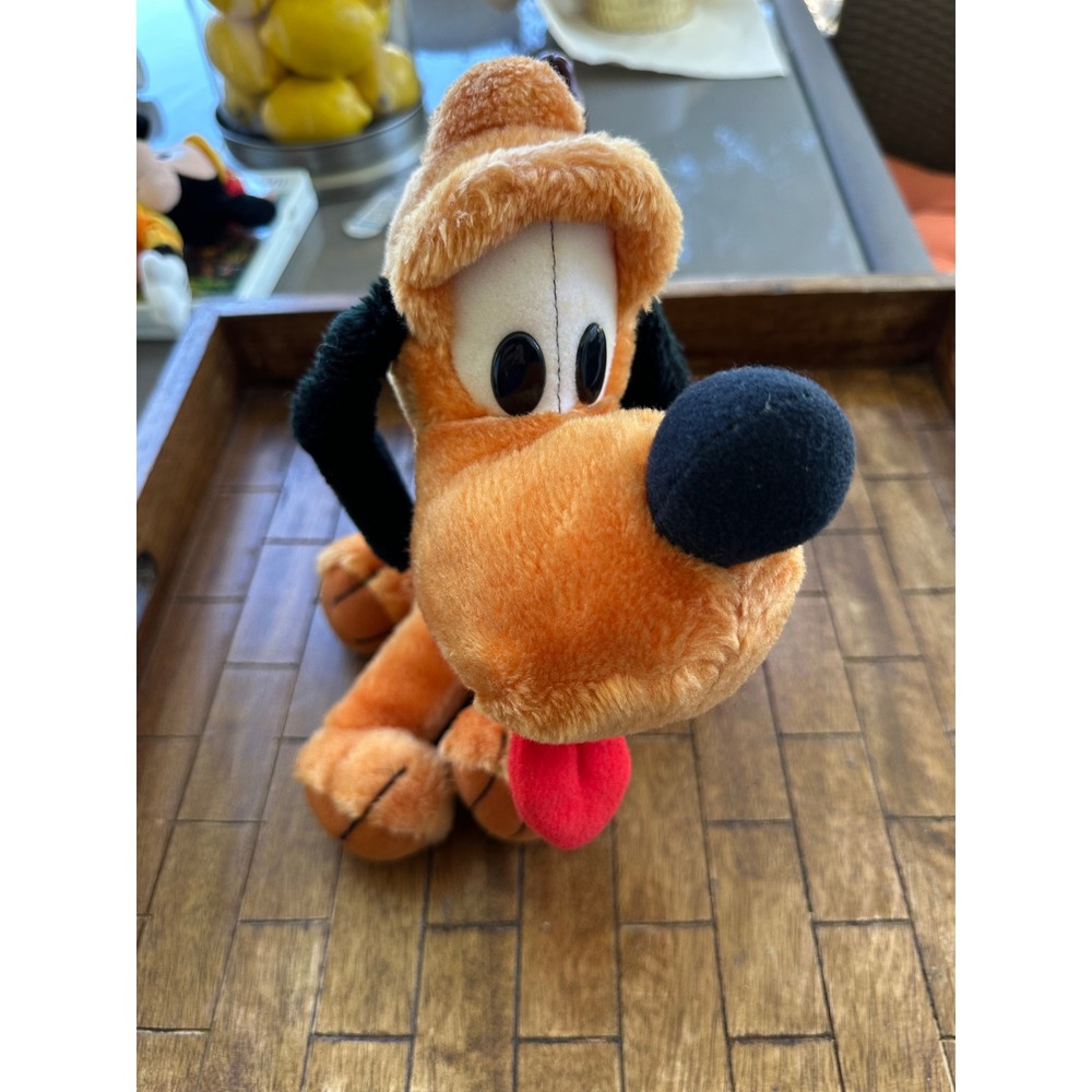 Vintage Pluto Plush Disney  Stuffed Animal‎ Toy Dog Collectible vguc 1984
